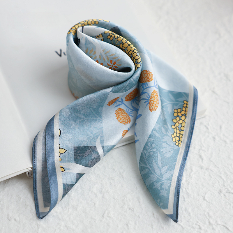 100%桑蠶絲夏荷真絲小方巾