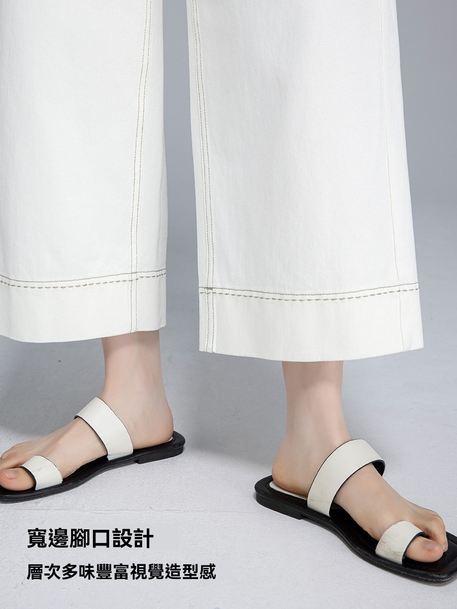 女士夏季天絲麻九分牛仔褲