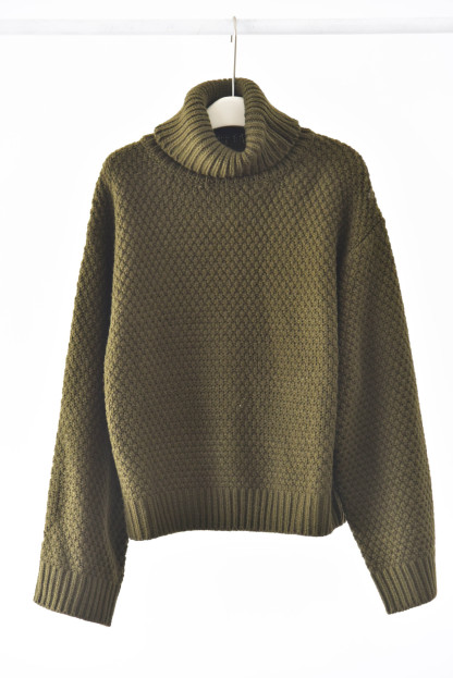 女士秋冬高領蜂窩形狀套頭毛衣