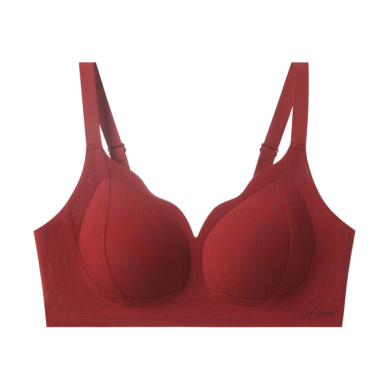 女士秋冬磨毛無鋼圈無痕聚攏內衣