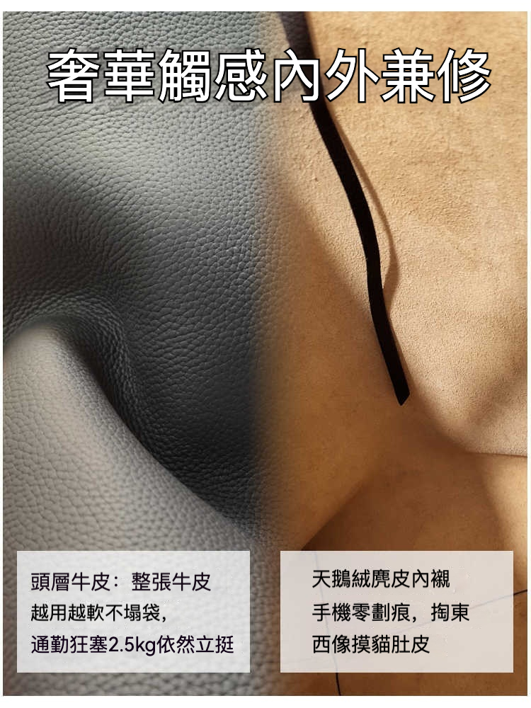 荔枝紋大容量頭層皮水桶包