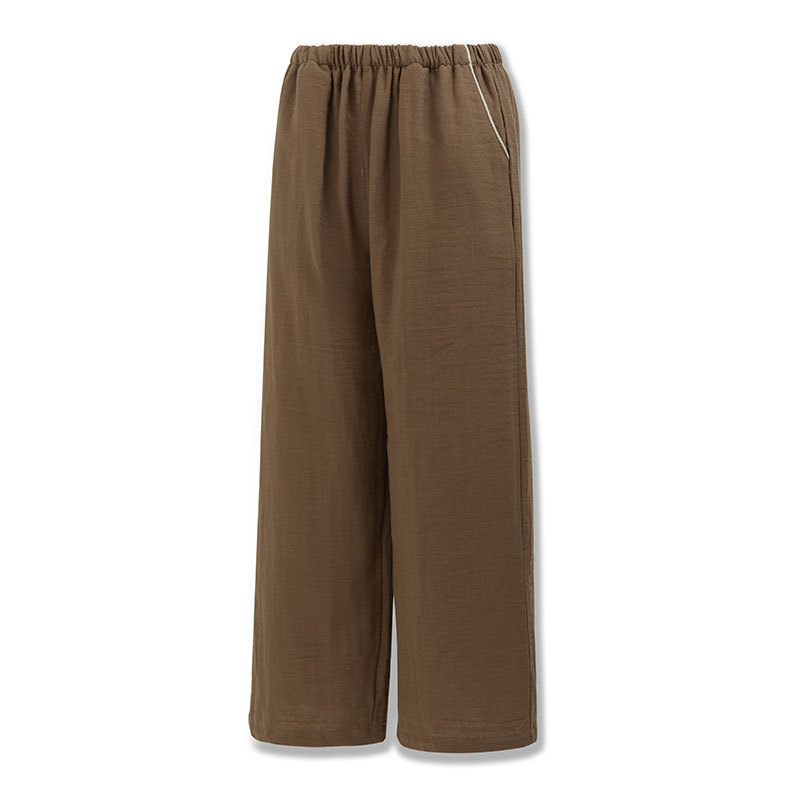 女士全棉色織提花雙層紗布國風無袖睡衣