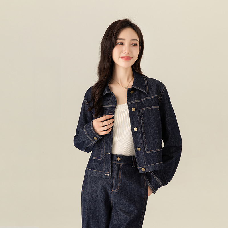 女春秋休閒短款牛仔外套