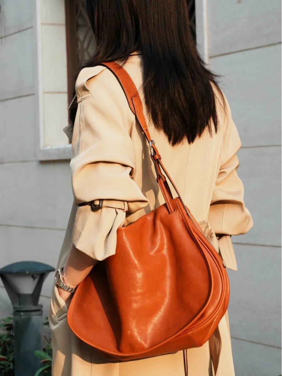 大容量植鞣皮信使馬鞍包