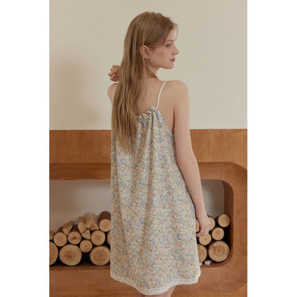 女士軟萌印花蕾絲性感吊帶睡衣