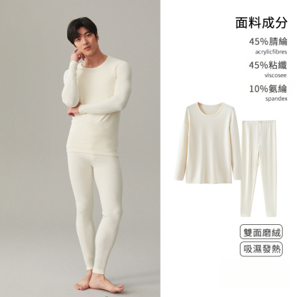 情侣秋冬德絨加厚磨毛秋衣秋褲套裝