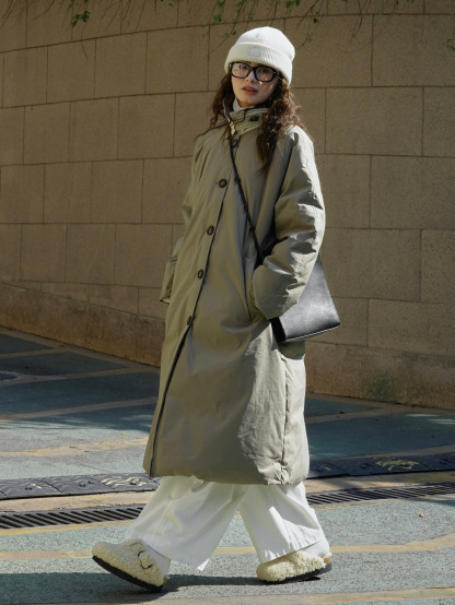 女士冬季立領廓形羽絨服