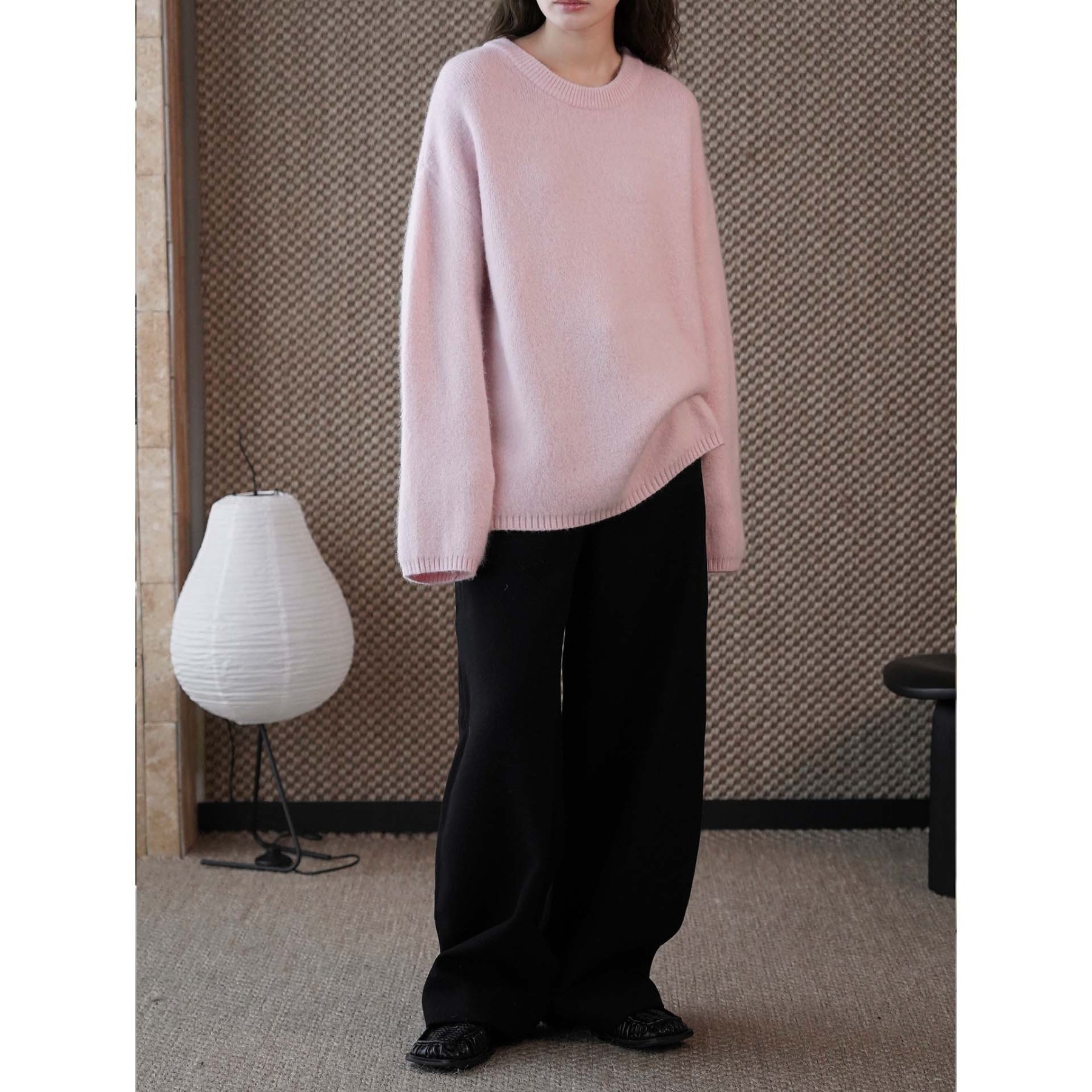 女士冬季純色羊毛針織毛衣