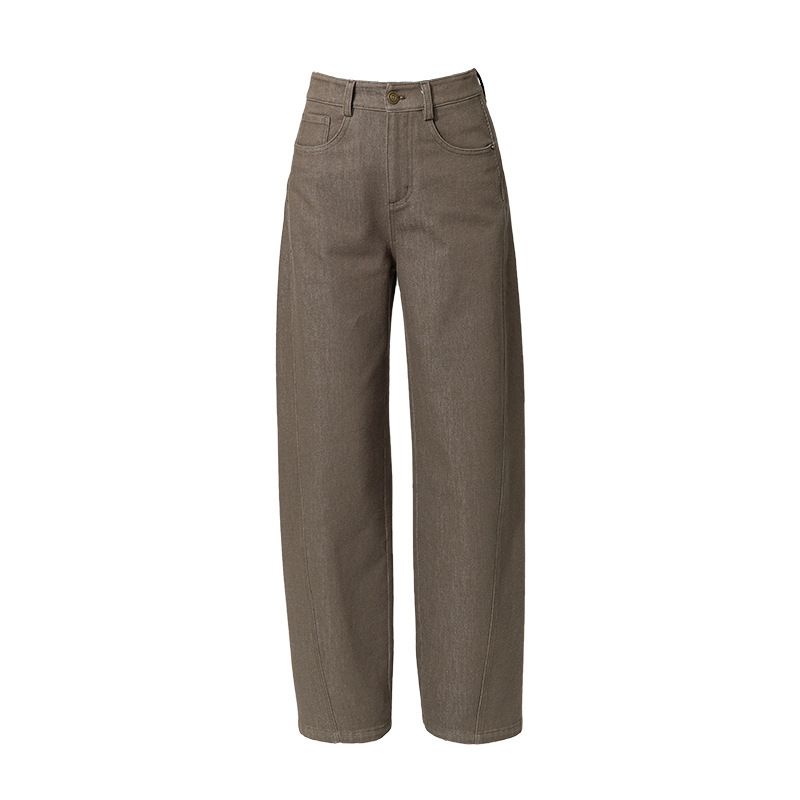 女士春秋垂感彎刀廓形牛仔褲