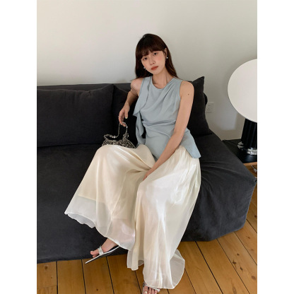 女夏高腰闊腿紗桾褲