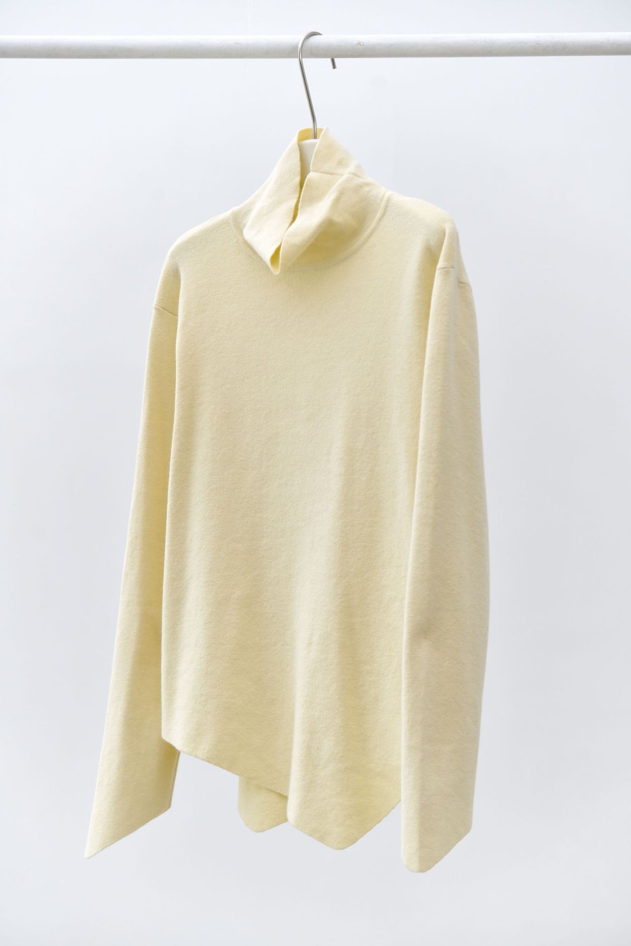 女士秋冬不規則下擺尖角高領打底毛衣