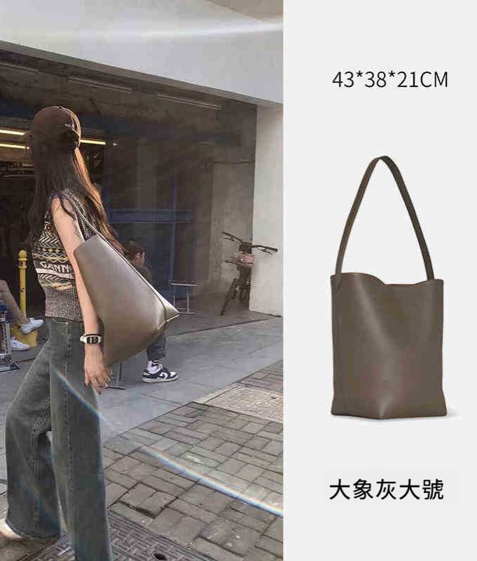 荔枝紋大容量頭層皮水桶包