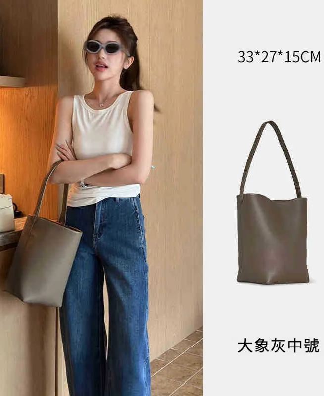 荔枝紋大容量頭層皮水桶包