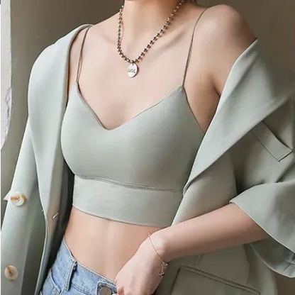 夏季小吊帶背心美背一體式內衣