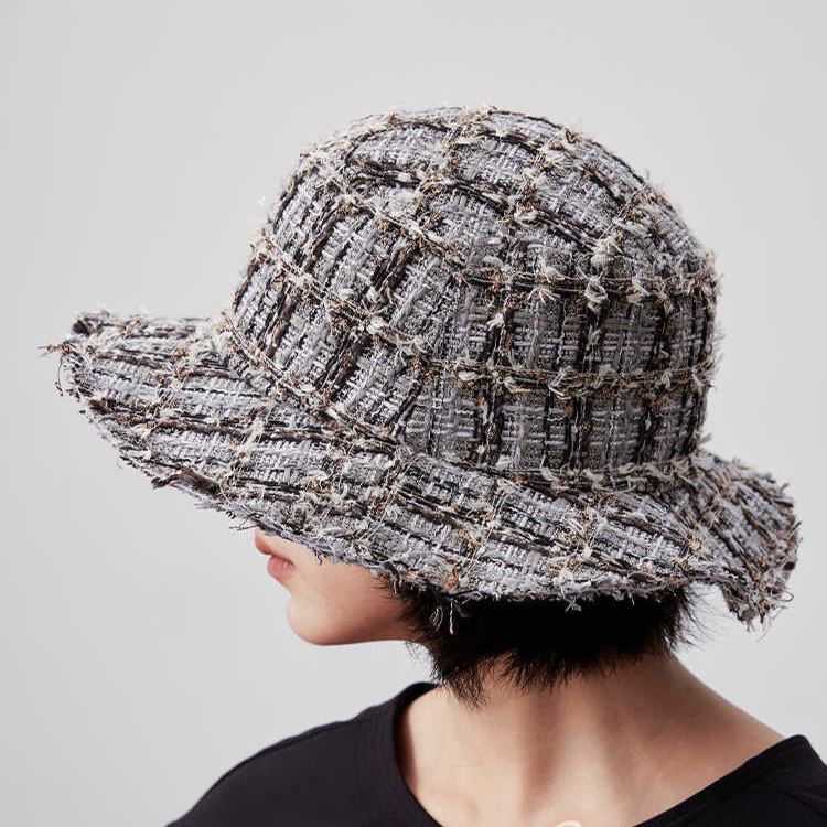 春秋粗花呢波浪漁夫帽