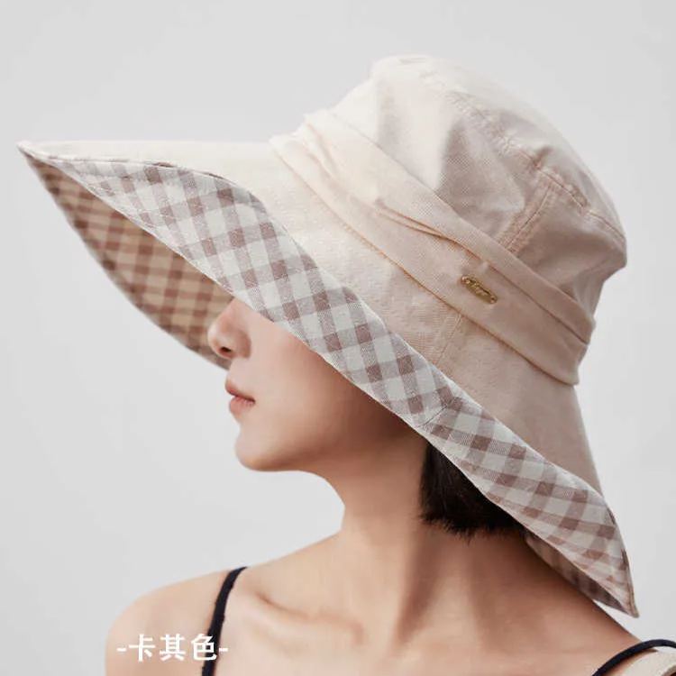純棉可摺疊超大檐輕薄漁夫帽