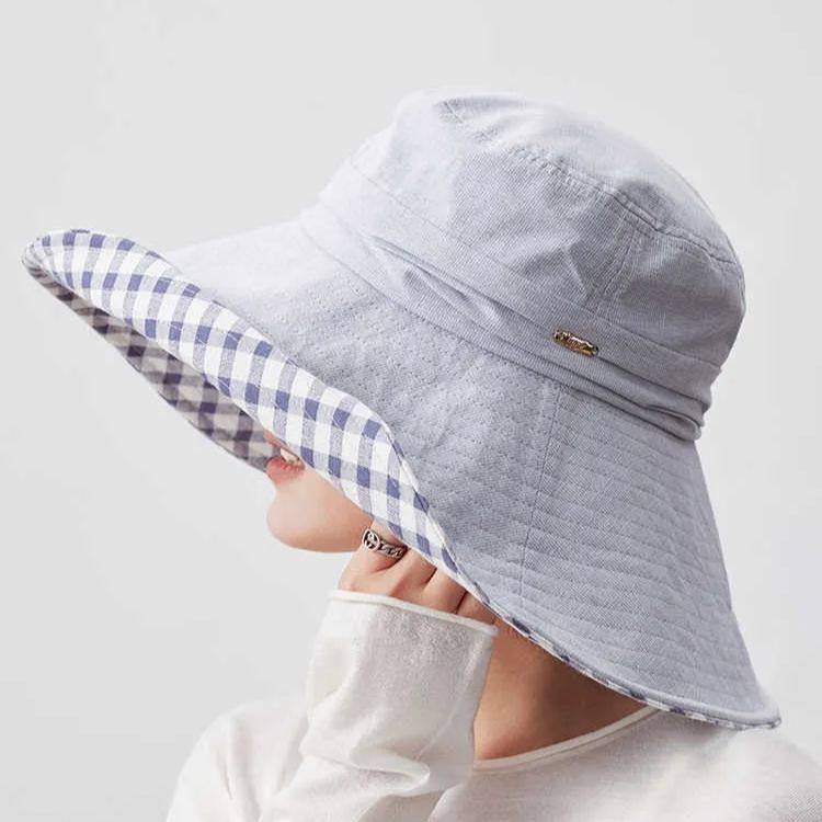 純棉可摺疊超大檐輕薄漁夫帽