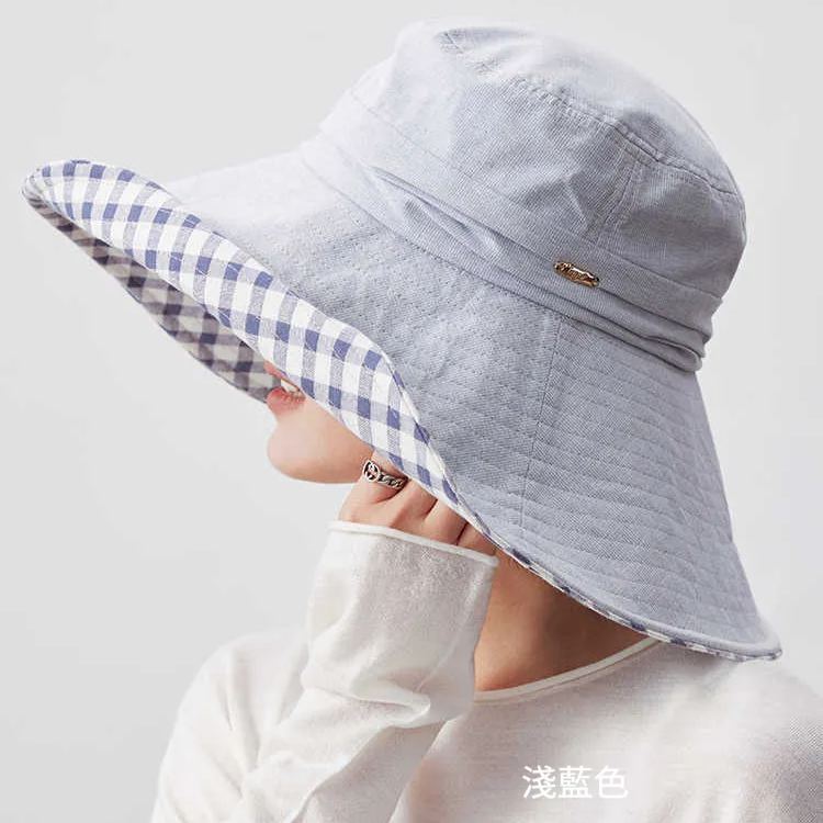 純棉可摺疊超大檐輕薄漁夫帽