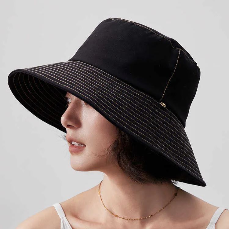 棉麻大檐防曬太陽帽