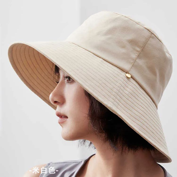 棉麻大檐防曬太陽帽