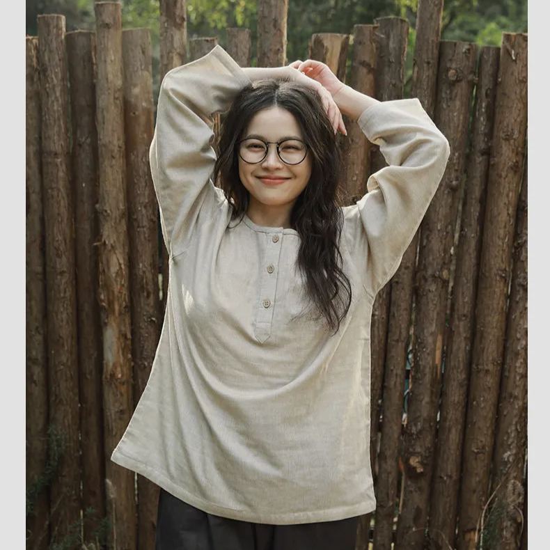 情侶春秋棉麻風居家服