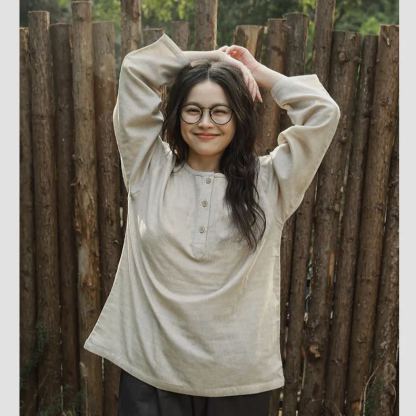 情侶春秋棉麻風居家服