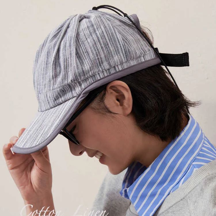 亞麻空頂棒球帽