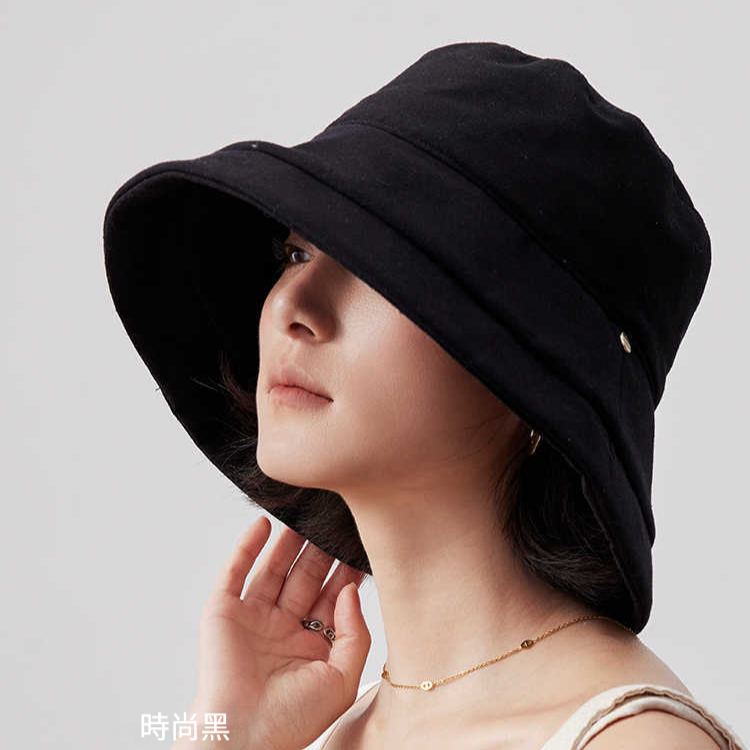 棉麻大檐防曬漁夫帽