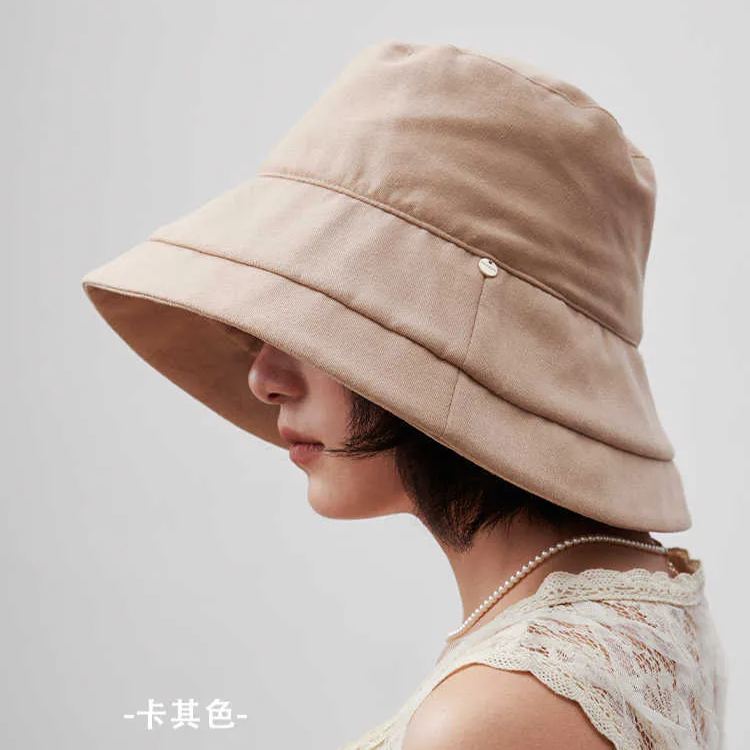棉麻大檐防曬漁夫帽