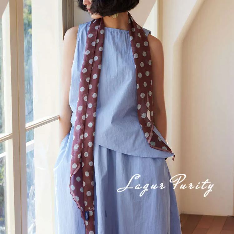 100%桑蠶絲波點長條絲巾