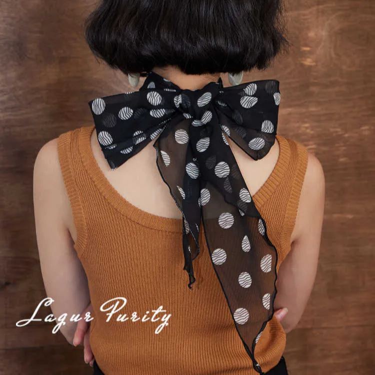 100%桑蠶絲波點長條絲巾