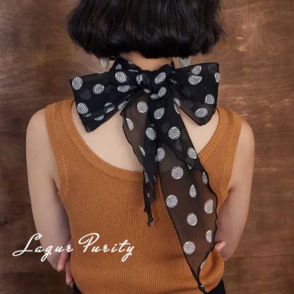 100%桑蠶絲波點長條絲巾