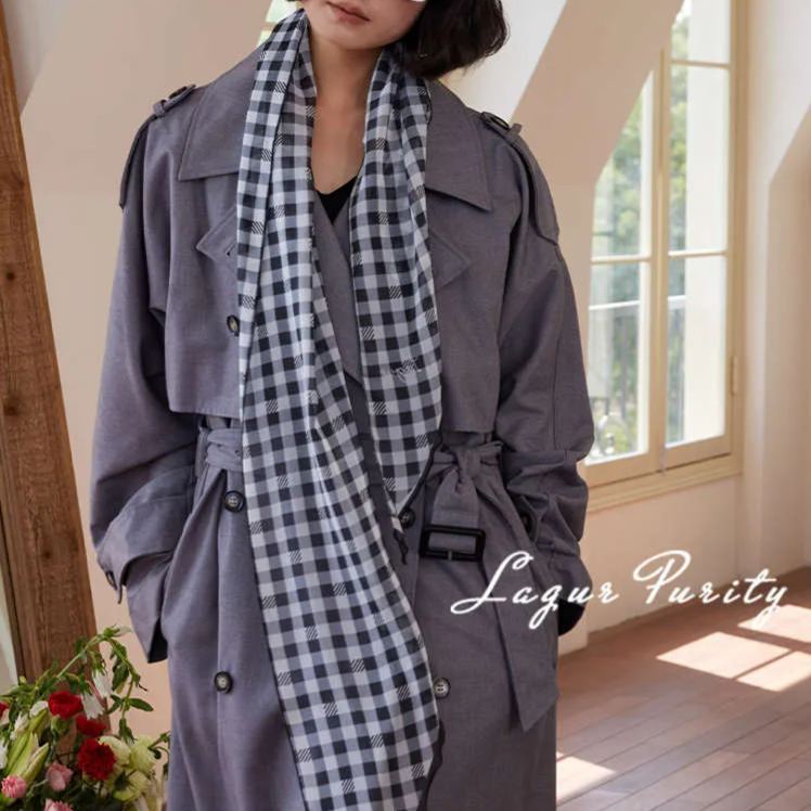 100%桑蠶絲波點長條絲巾