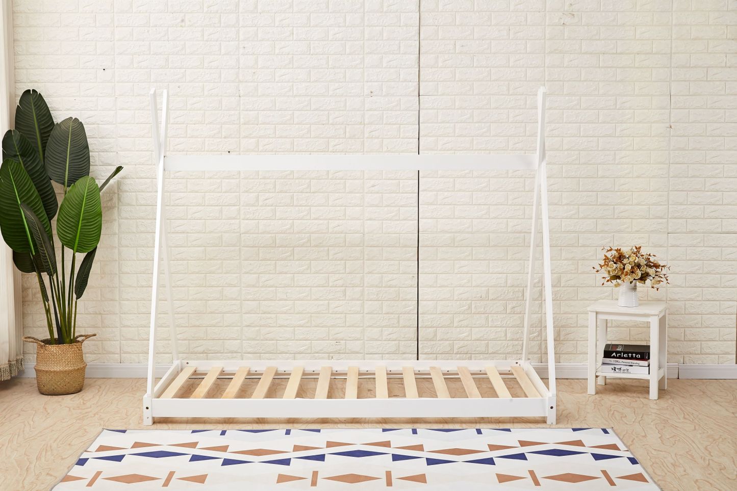 Kids White Wooden Tent Bed