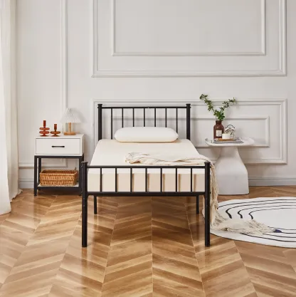 Cromer Modern Black Metal Bed Frame