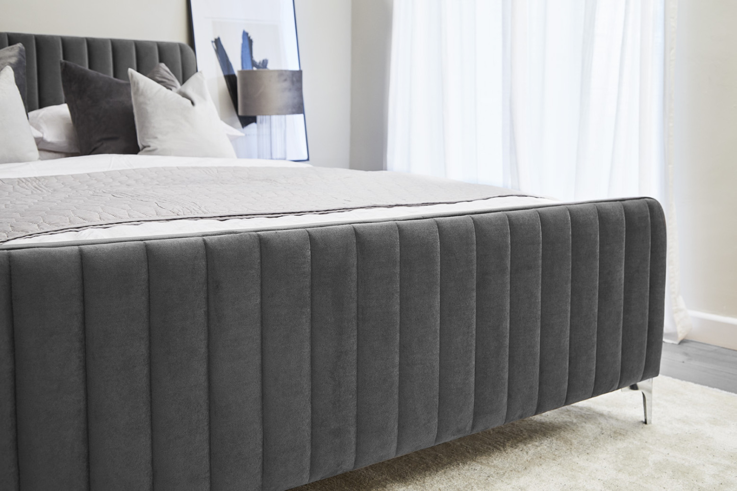 Armitage Grey Fabric Bed