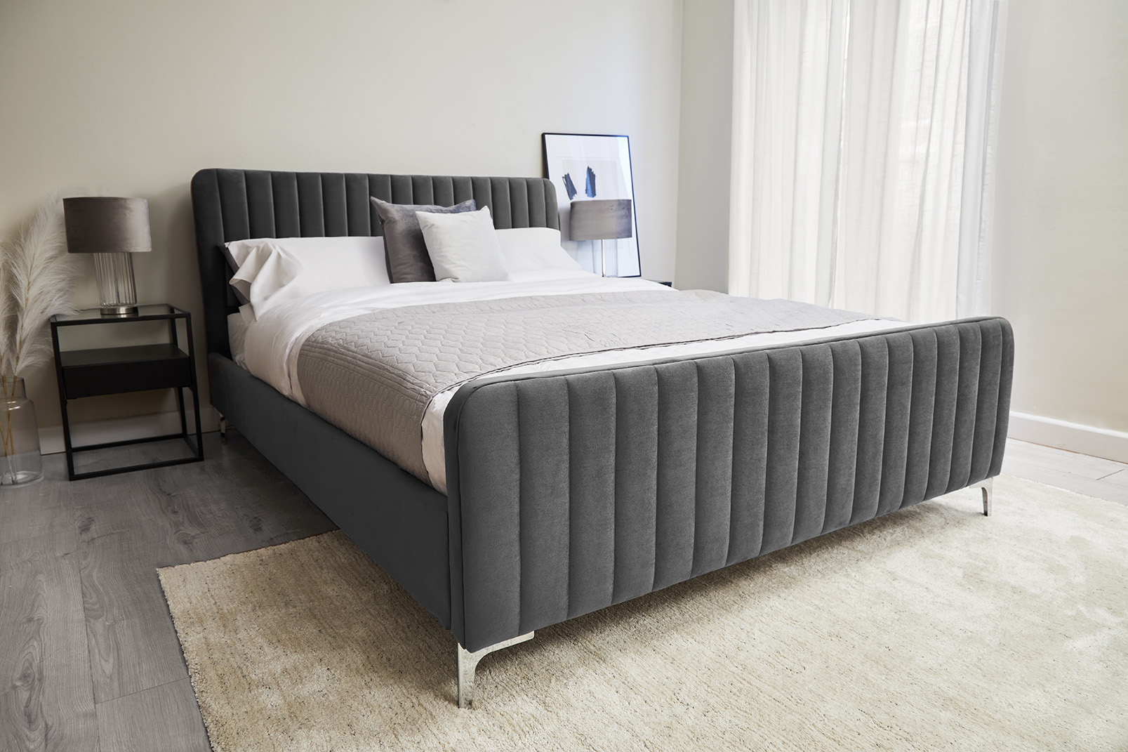 Armitage Grey Fabric Bed
