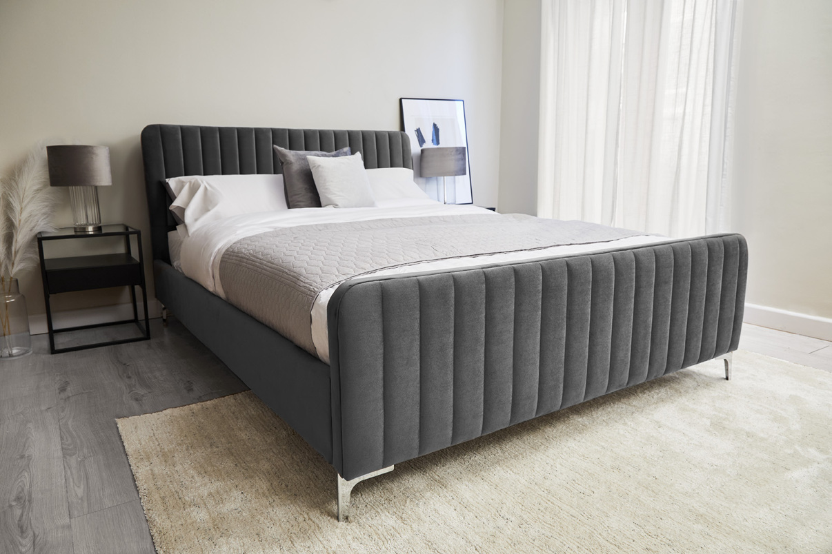 Armitage Grey Fabric Bed Crazy Price Beds UK