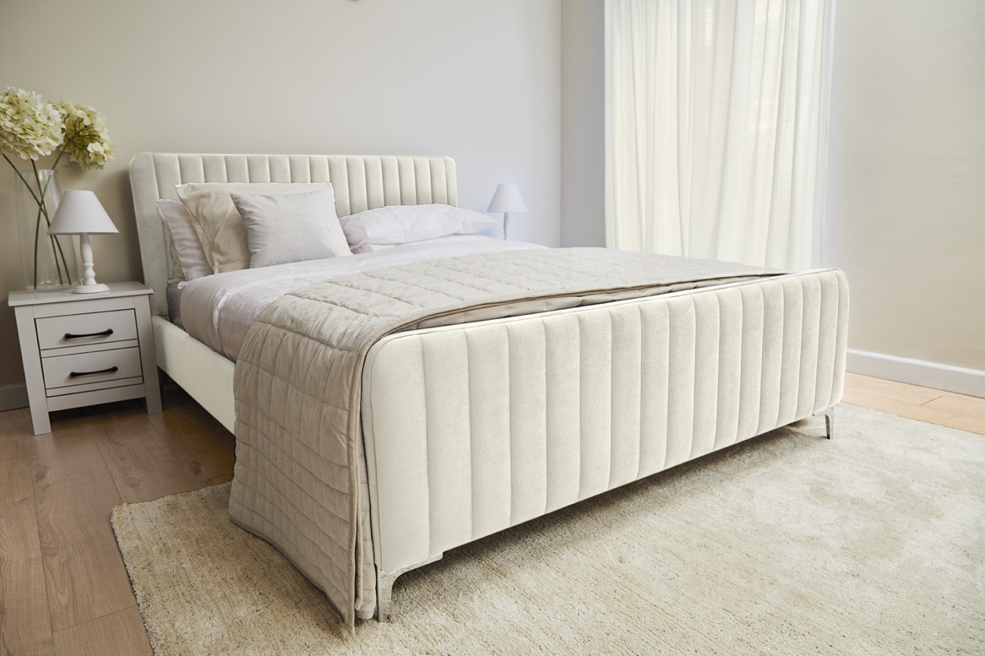 Armitage Ecru Fabric Bed Double & King Size Crazy Price Beds UK