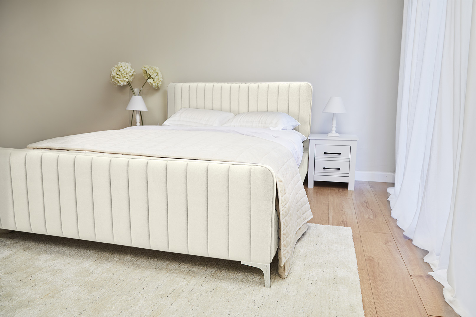 Armitage Ecru Fabric Bed Double & King Size Crazy Price Beds UK