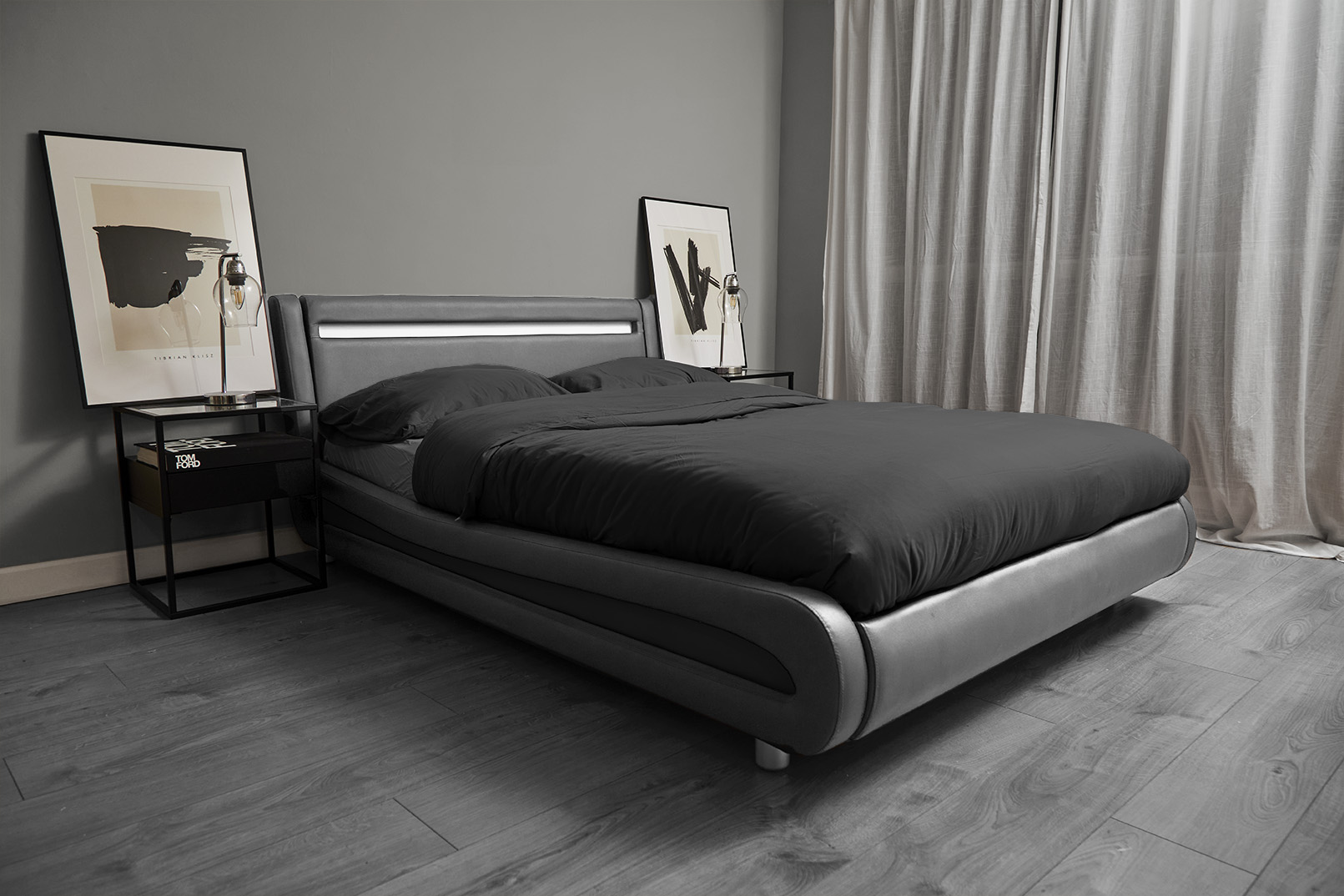 Seville Grey LED Bed