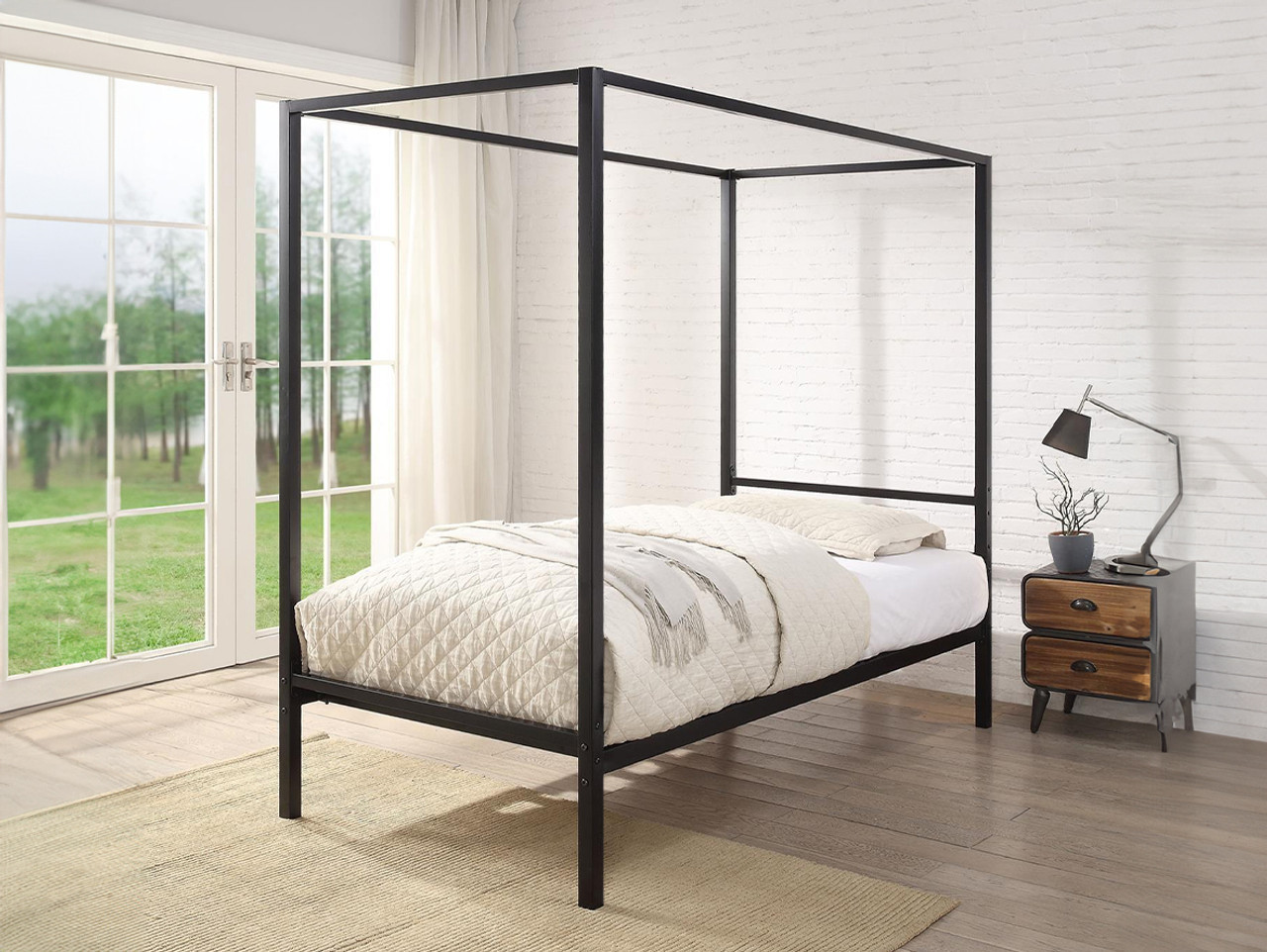 Chalfont Four Poster Black Metal Bed