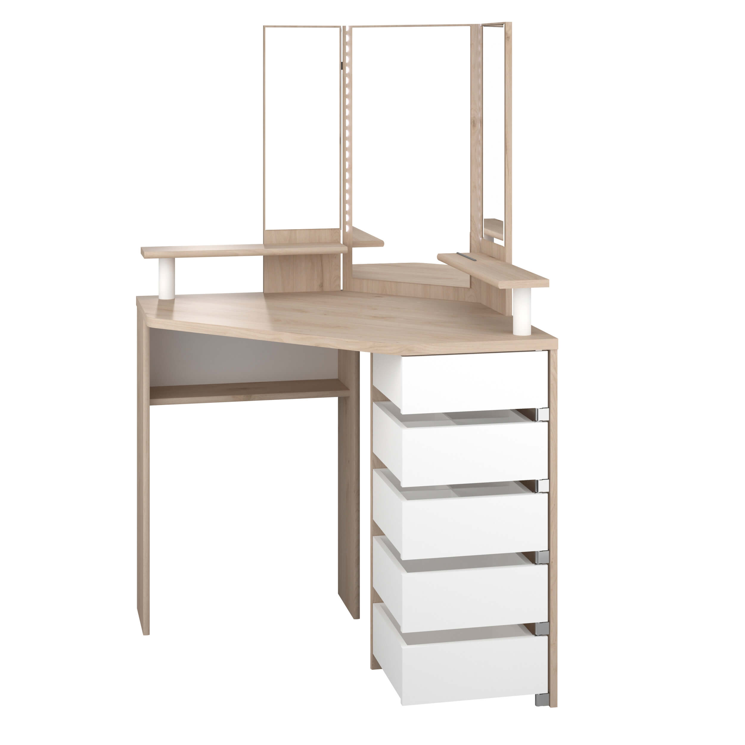 Corner Beauty Bar, White & Oak