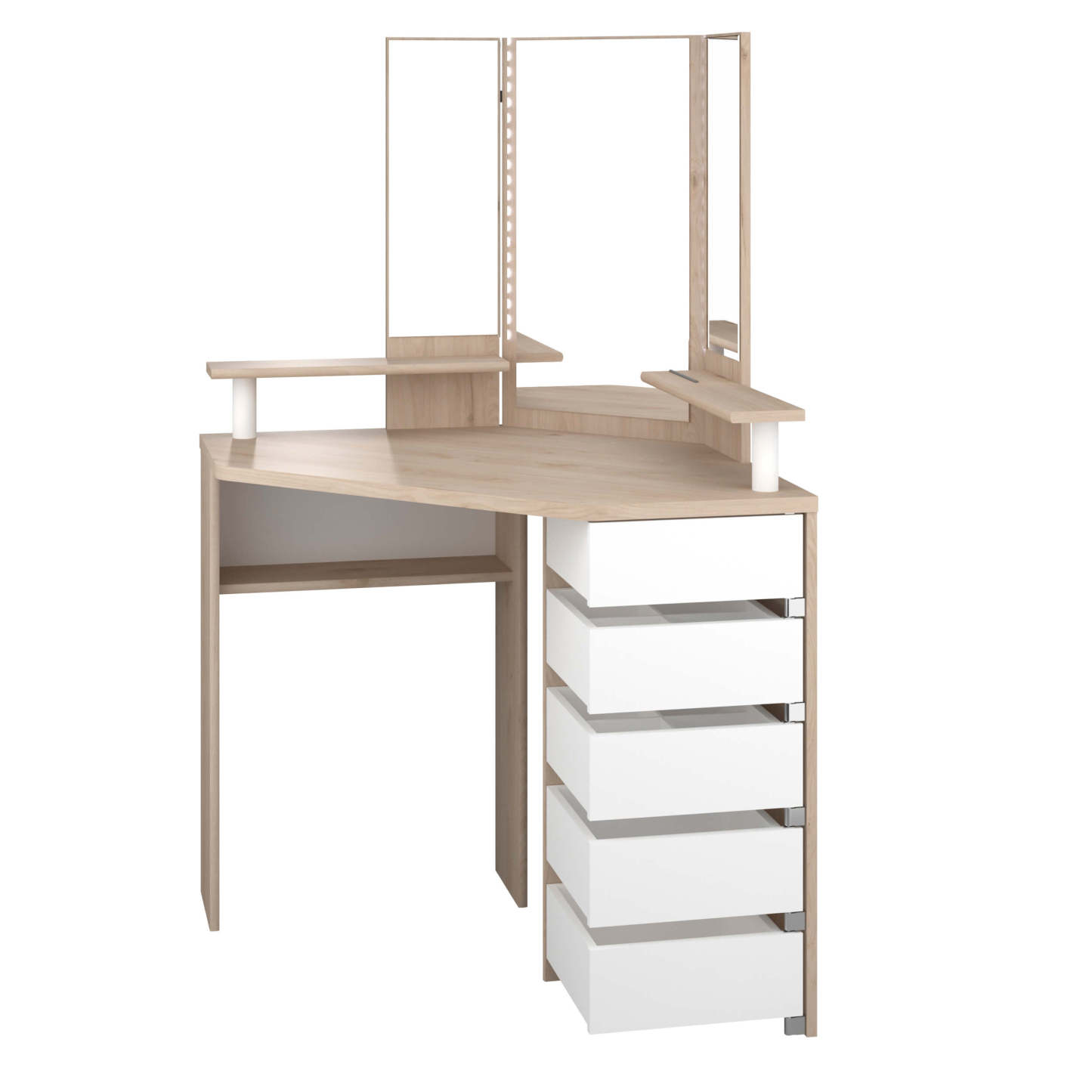 Corner Beauty Bar, White & Oak