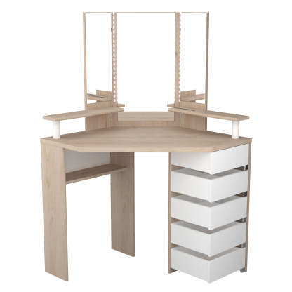 Corner Beauty Bar, White & Oak