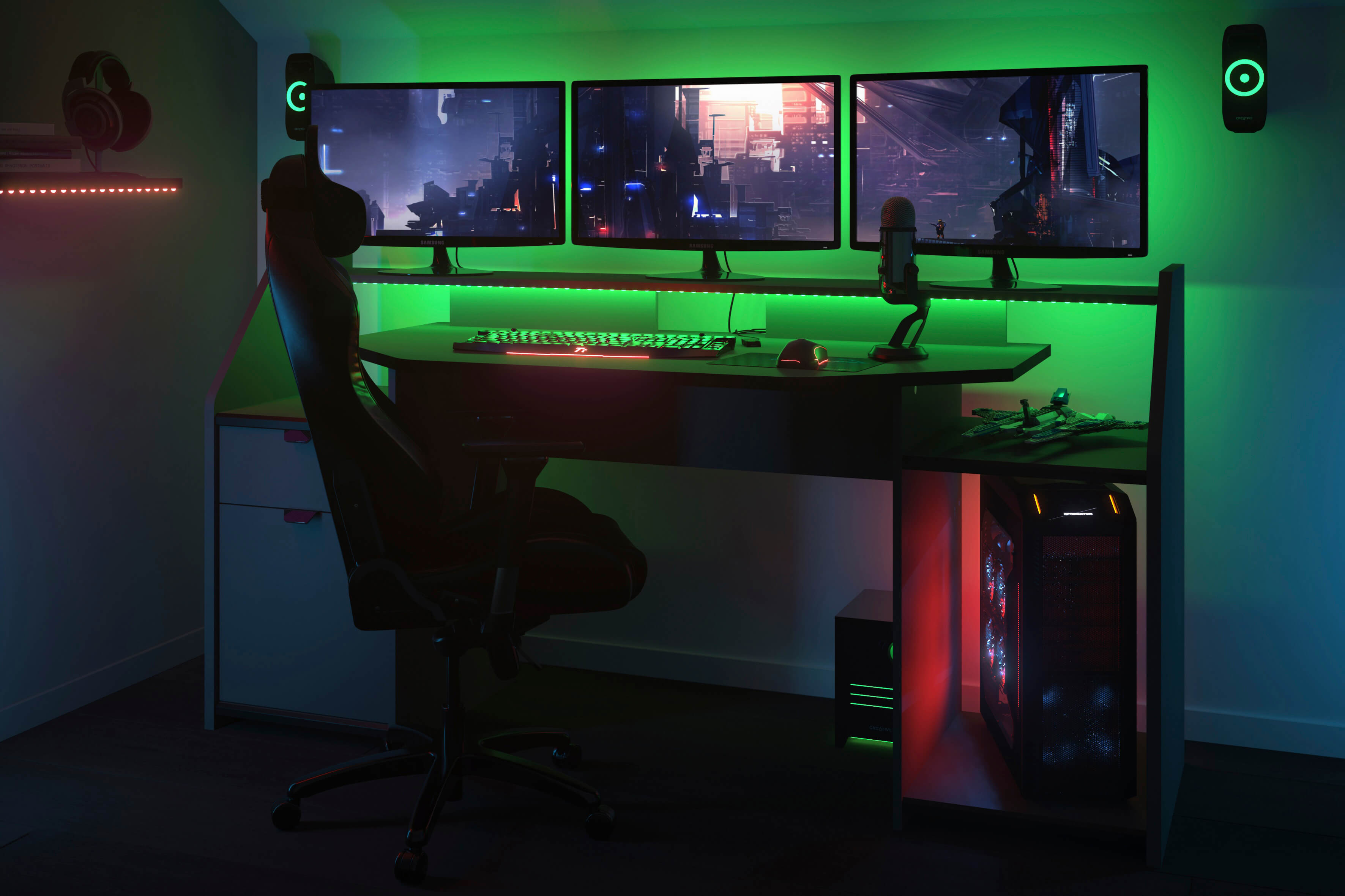 Large Set Up LED Gaming Desk