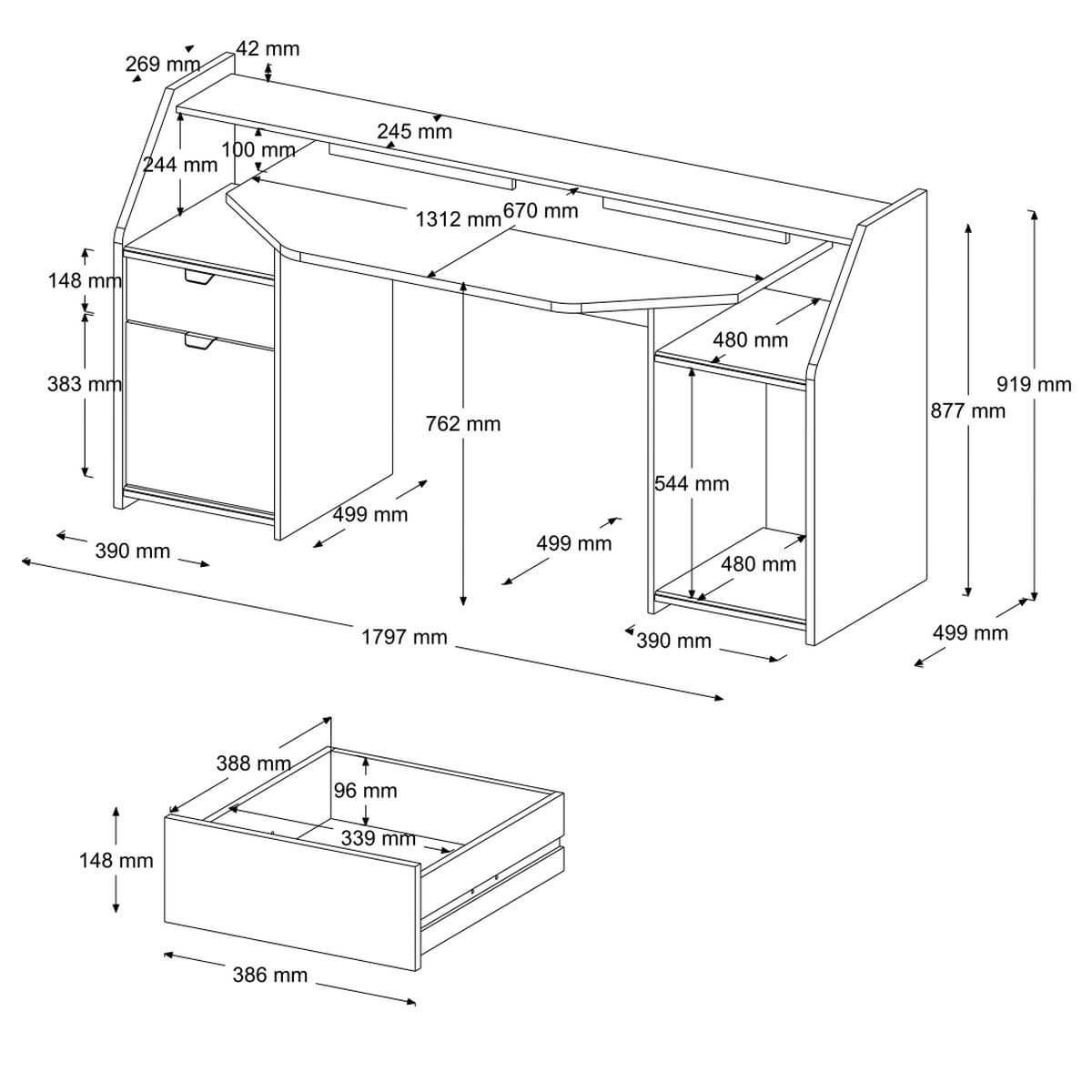 Large Set Up LED Gaming Desk