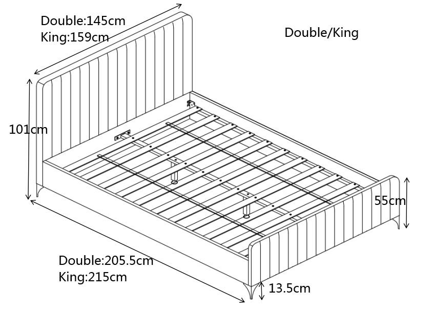 Armitage Grey Fabric Bed