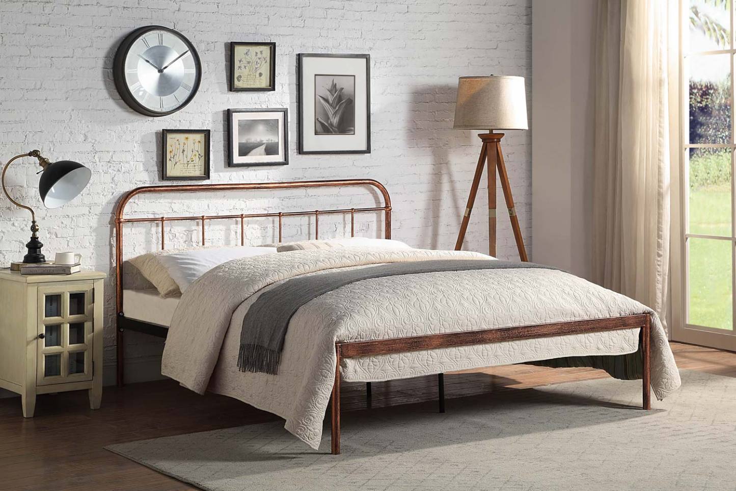 Bourton Copper Metal Bed Frame