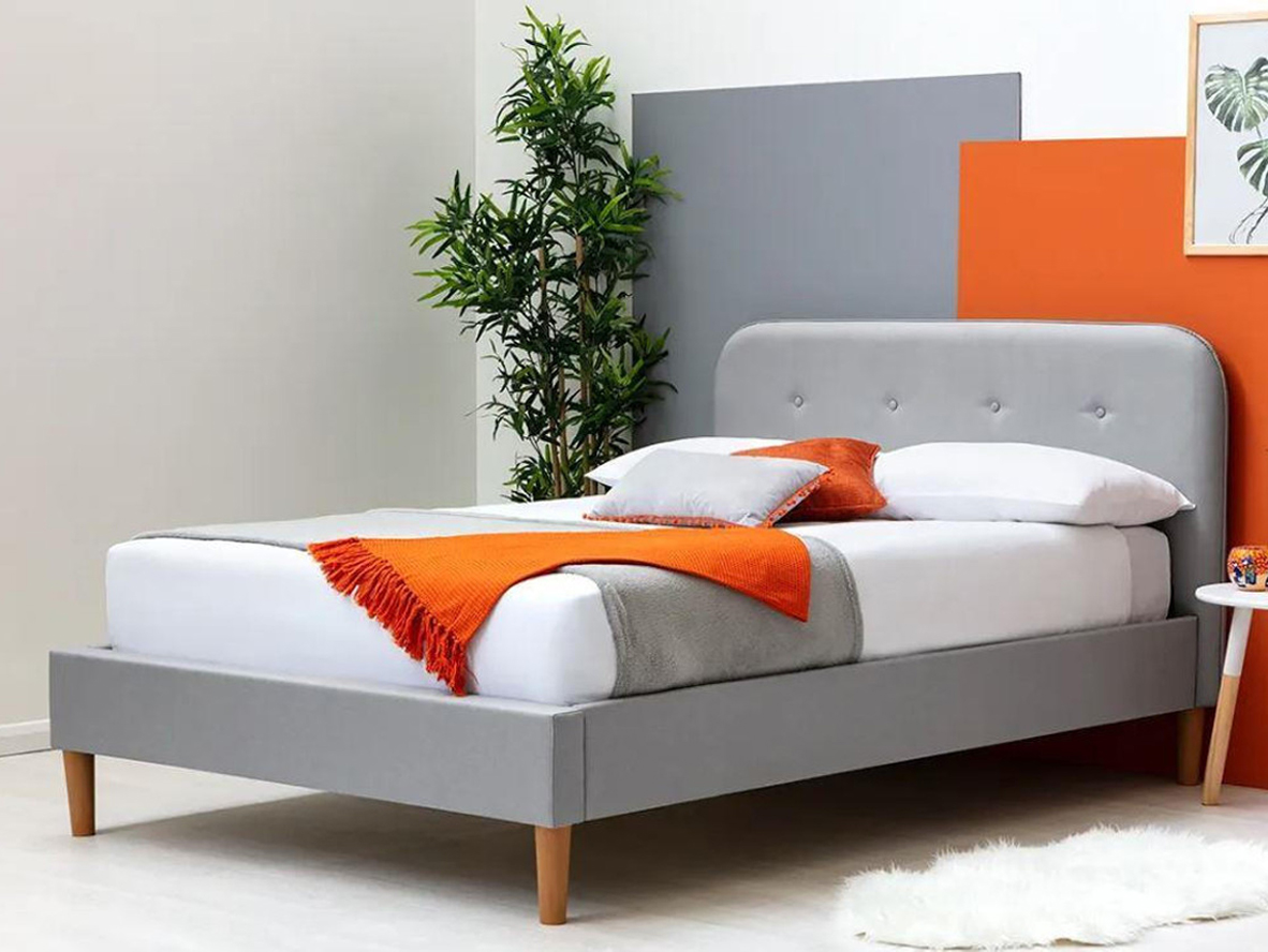 Bisham Grey Fabric Bed